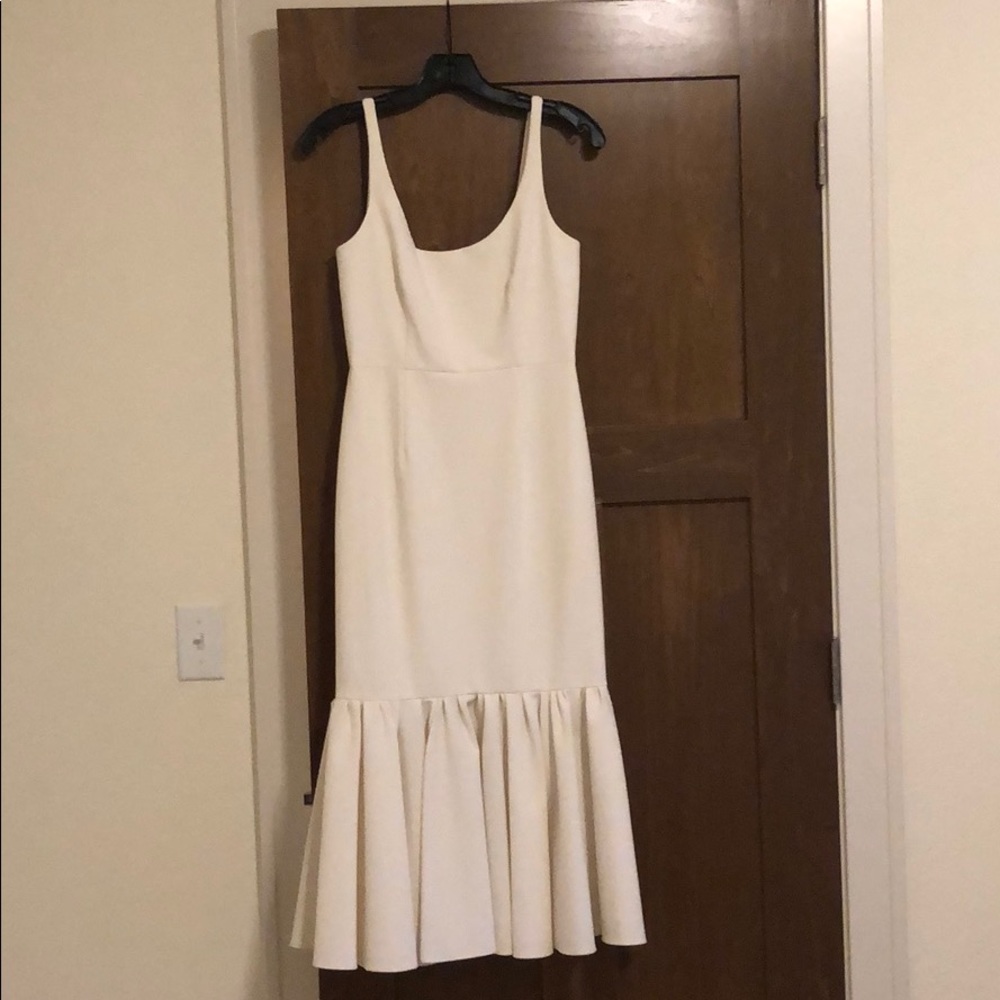 Jill Stuart white midi size 4 dress w/ ruffle